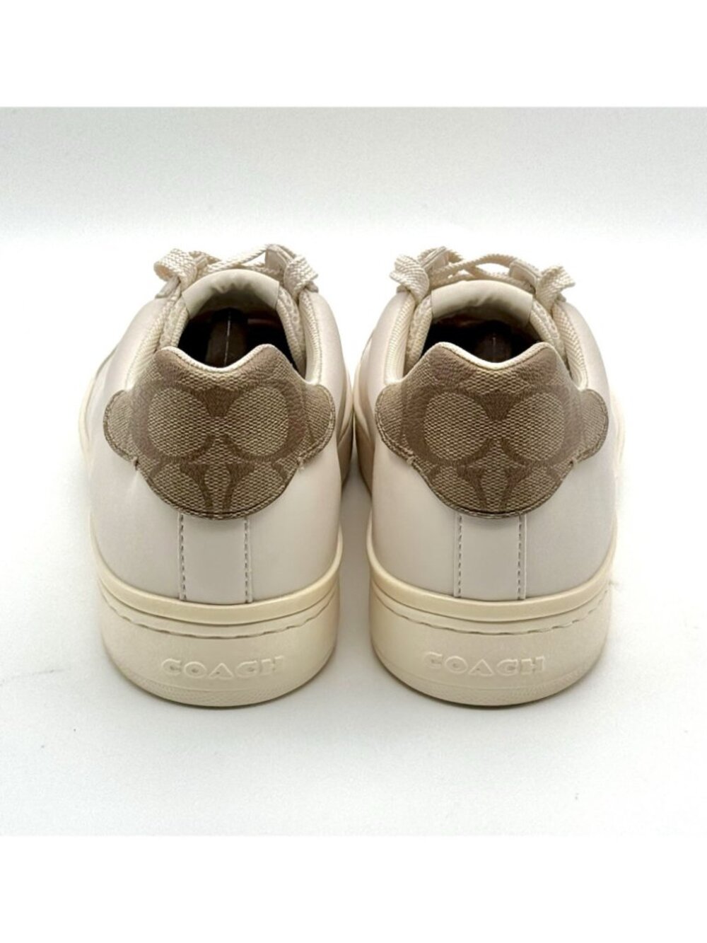 Coach Beige Lace Up Low Top Fashion Sneakers Women's Size 10B - G4966 - Picture 7 of 11